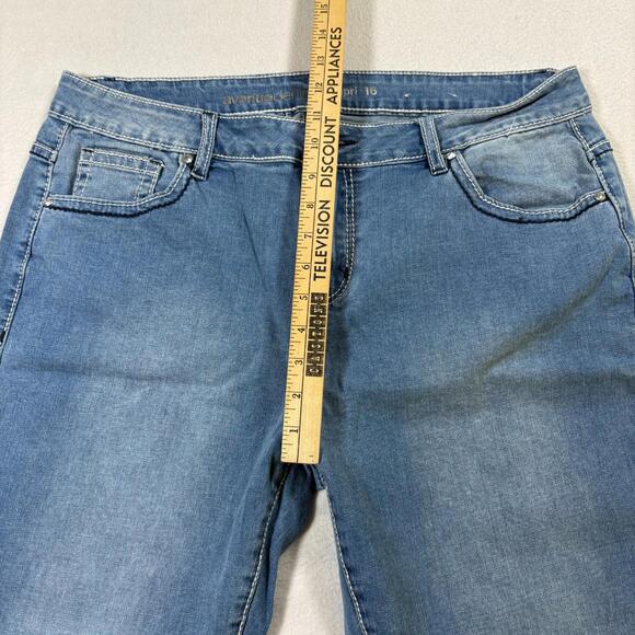 Avenue Denim Capri Jeans Womens 16 Blue Stretch Mid Rise Plus Size - Picture 7 of 10
